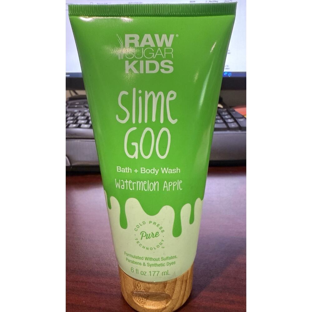 NEW Raw Sugar Kids Slime Goo Bath + Body Wash Watermelon Apple 6oz Body Wash